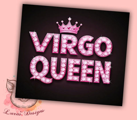 Pink Virgo Queen Zodiac Sign Tumbler, Virgo Queen Drinkware, Zodiac Sign Tumbler, 20oz Sublimation Wrap, Astrology Gifts, Personalized Virgo Cup, Birthday Gift for Virgo Sublimation Lara' s Designs 