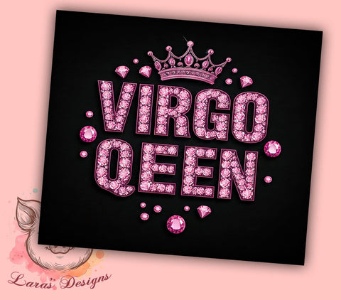 Pink Virgo Queen Zodiac Sign Tumbler, Virgo Queen Drinkware, Zodiac Sign Tumbler, 20oz Sublimation Wrap, Astrology Gifts, Personalized Virgo Cup, Birthday Gift for Virgo Sublimation Lara' s Designs 