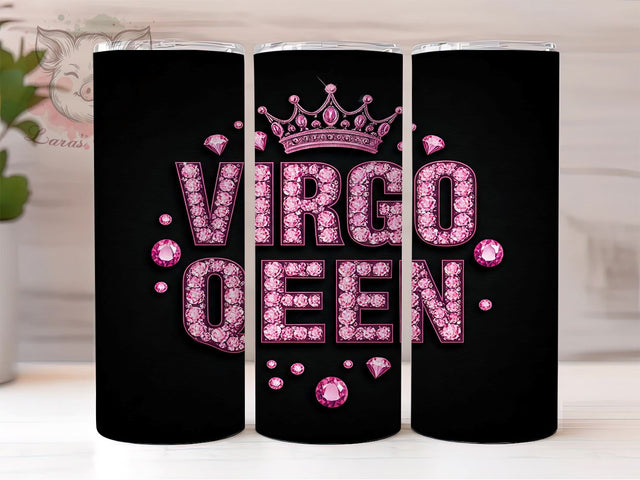 Pink Virgo Queen Zodiac Sign Tumbler, Virgo Queen Drinkware, Zodiac Sign Tumbler, 20oz Sublimation Wrap, Astrology Gifts, Personalized Virgo Cup, Birthday Gift for Virgo Sublimation Lara' s Designs 