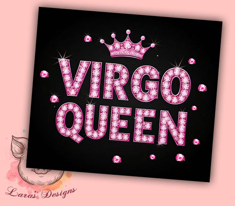 Pink Virgo Queen Zodiac Sign Tumbler, Virgo Queen Drinkware, Zodiac Sign Tumbler, 20oz Sublimation Wrap, Astrology Gifts, Personalized Virgo Cup, Birthday Gift for Virgo Sublimation Lara' s Designs 