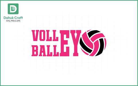 Pink Volleyball Logo SVG Volleyball SVG PNG & EPS V16 SVG dahukdesign 