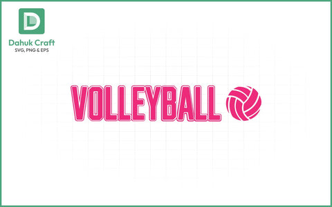 Pink Volleyball Logo SVG Volleyball SVG PNG & EPS V2 SVG dahukdesign 