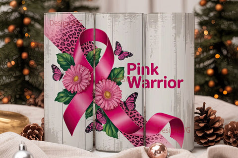 Pink Warrior 20oz Tumbler Wrap Sublimation DesignSVG 