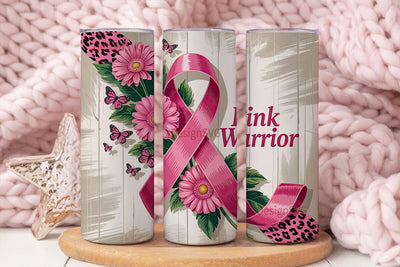 Pink Warrior 20oz Tumbler Wrap Sublimation DesignSVG 