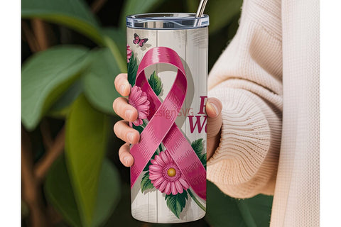 Pink Warrior 20oz Tumbler Wrap Sublimation DesignSVG 