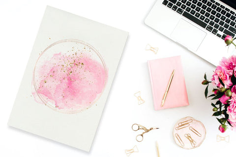 Pink Watercolor Logo Design Sublimation Birch Designs 