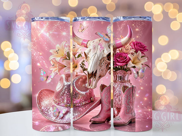Pink Western Dream 20oz Tumbler, Pink Theme, Western Style, Dream Motif, Cowgirl Aesthetic, Rustic Design, Skinny Tumbler, Sublimation PNG Sublimation SvggirlplusArt 