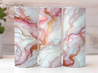 Pink & White Elegant Marble Tumbler Wrap, 20oz Tumbler Sublimation, Elegant Marble Design, Soft Aesthetic Tumbler, Luxury Stone Pattern, Chic Swirl Art Sublimation Lara' s Designs 