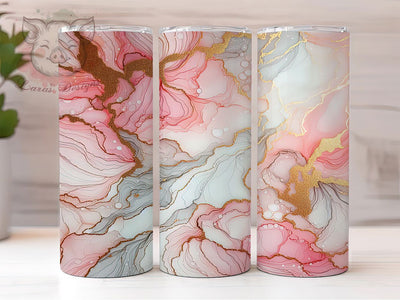 Pink & White Elegant Marble Tumbler Wrap, 20oz Tumbler Sublimation, Elegant Marble Design, Soft Aesthetic Tumbler, Luxury Stone Pattern, Chic Swirl Art Sublimation Lara' s Designs 