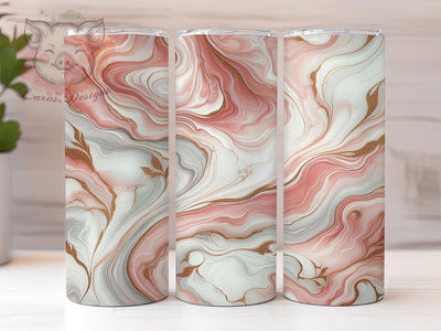 Pink & White Elegant Marble Tumbler Wrap, 20oz Tumbler Sublimation, Elegant Marble Design, Soft Aesthetic Tumbler, Luxury Stone Pattern, Chic Swirl Art Sublimation Lara' s Designs 