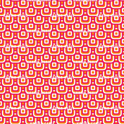 Pink White & Orange Overlapping Squares 70s Retro Mid Century Digital Paper Digital Pattern Karma Genie Graphics 