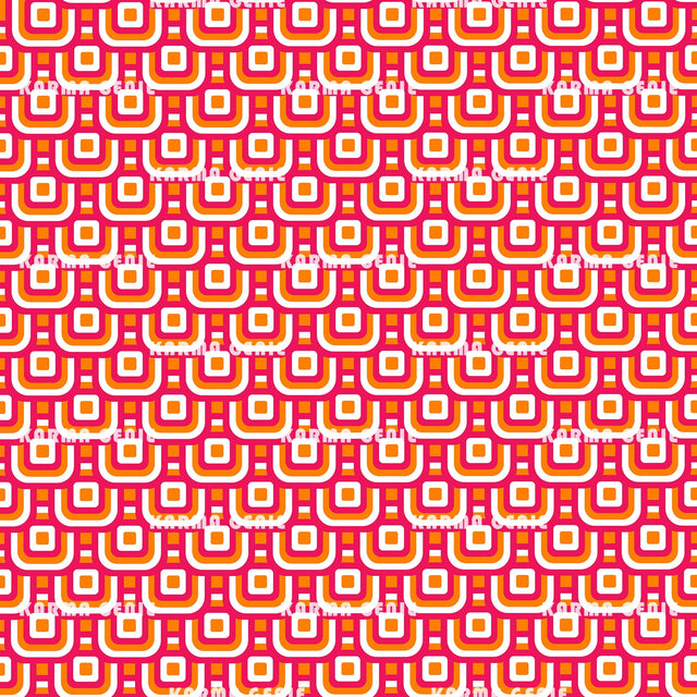 Pink White & Orange Overlapping Squares 70s Retro Mid Century Digital Paper Digital Pattern Karma Genie Graphics 