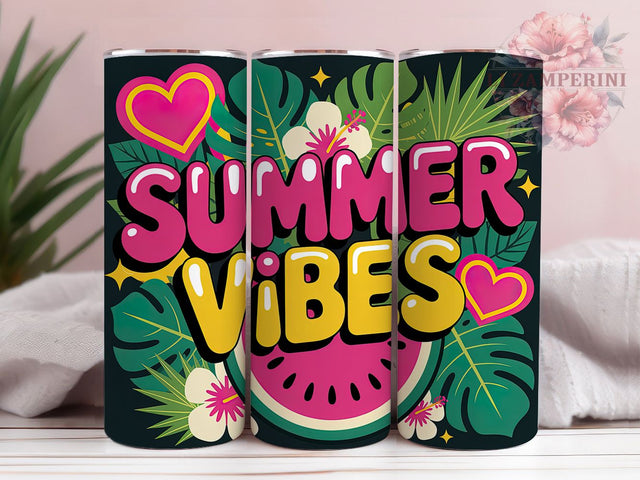 Pink Yellow Summer 20oz Tumbler Wrap, Pink and Yellow Sublimation, Tropical Colorful PNG, 20oz Tumbler Wrap, Bright Summer Design, Coastal Lifestyle Sublimation, Seaside Tropical Wrap Sublimation Li Zamperini 