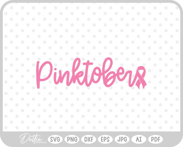 Pinktober October Breast Cancer SVG DottieDigitals 