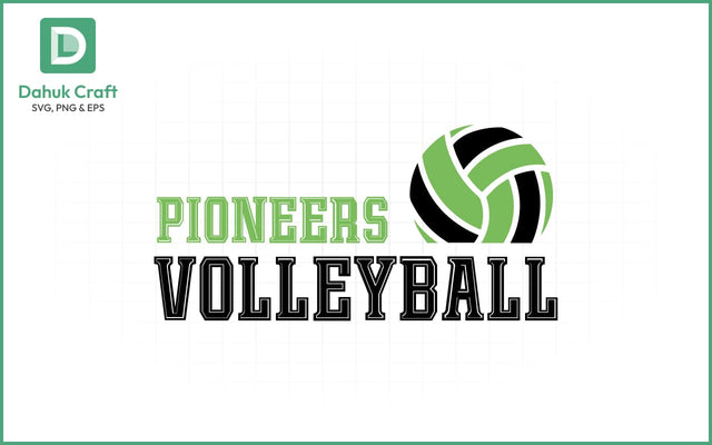 Pioneers Volleyball SVG Logo Volleyball SVG PNG & EPS V03 SVG dahukdesign 