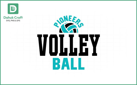 Pioneers Volleyball SVG Logo Volleyball SVG PNG & EPS V10 SVG dahukdesign 