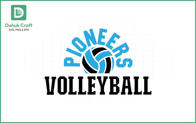 Pioneers Volleyball SVG Logo Volleyball SVG PNG & EPS V12 SVG dahukdesign 