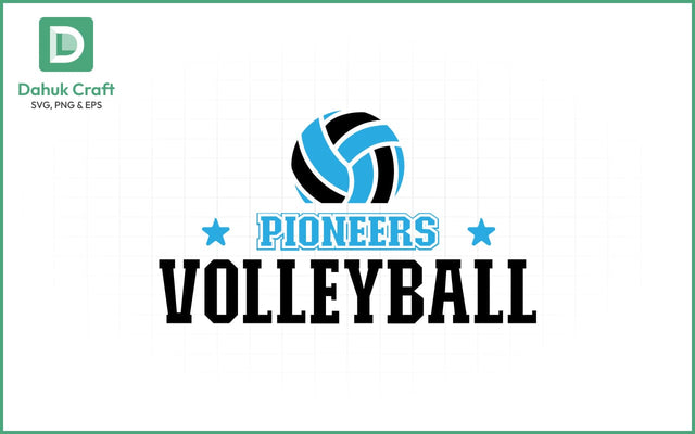 Pioneers Volleyball SVG Logo Volleyball SVG PNG & EPS V14 SVG dahukdesign 
