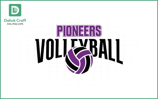 Pioneers Volleyball SVG Logo Volleyball SVG PNG & EPS V15 SVG dahukdesign 