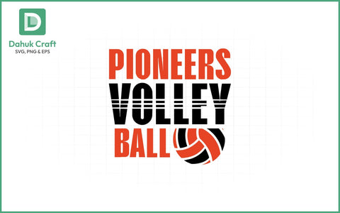 Pioneers Volleyball SVG Logo Volleyball SVG PNG & EPS V2 SVG dahukdesign 
