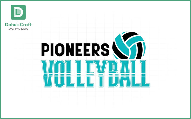 Pioneers Volleyball SVG Logo Volleyball SVG PNG & EPS V4 SVG dahukdesign 