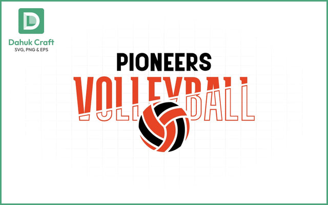 Pioneers Volleyball SVG Logo Volleyball SVG PNG & EPS V5 SVG dahukdesign 