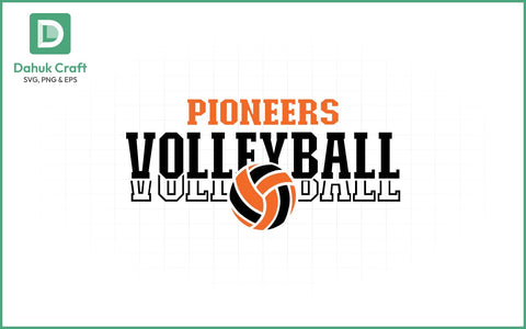 Pioneers Volleyball SVG Logo Volleyball SVG PNG & EPS V6 SVG dahukdesign 