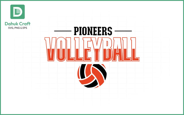 Pioneers Volleyball SVG Logo Volleyball SVG PNG & EPS V7 SVG dahukdesign 