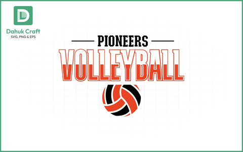 Pioneers Volleyball SVG Logo Volleyball SVG PNG & EPS V7 SVG dahukdesign 