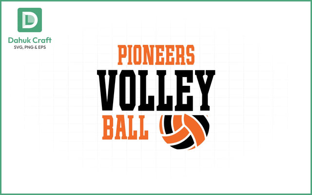 Pioneers Volleyball SVG Logo Volleyball SVG PNG & EPS V8 SVG dahukdesign 