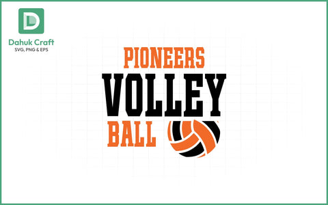 Pioneers Volleyball SVG Logo Volleyball SVG PNG & EPS V8 SVG dahukdesign 