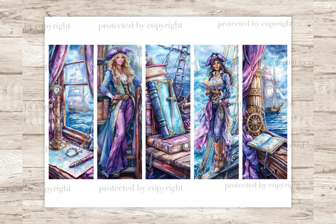 Pirate Bookmarks Printable Set | Nautical Bookmark Designs SVG GlamArtZhanna 