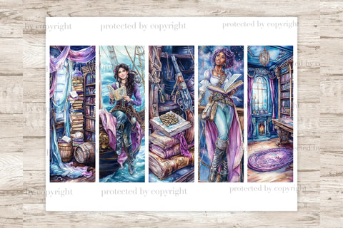 Pirate Bookmarks Printable Set | Nautical Bookmark Designs SVG GlamArtZhanna 