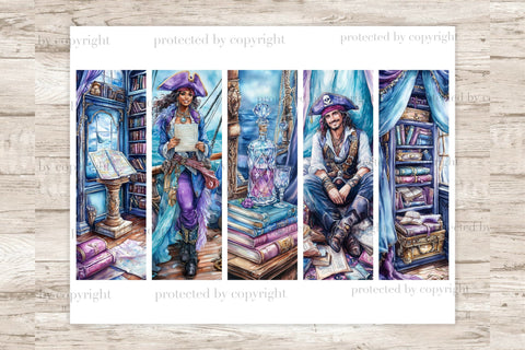 Pirate Bookmarks Printable Set | Nautical Bookmark Designs SVG GlamArtZhanna 