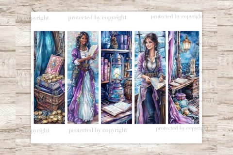Pirate Bookmarks Printable Set | Nautical Bookmark Designs SVG GlamArtZhanna 