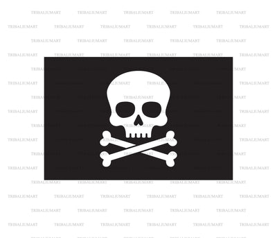 Pirate flag with skull and cross bones (Jolly Roger) SVG TribaliumArtSF 