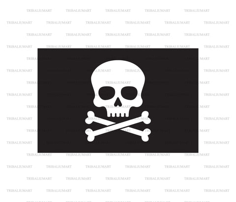 Pirate flag with skull and cross bones (Jolly Roger) SVG TribaliumArtSF 