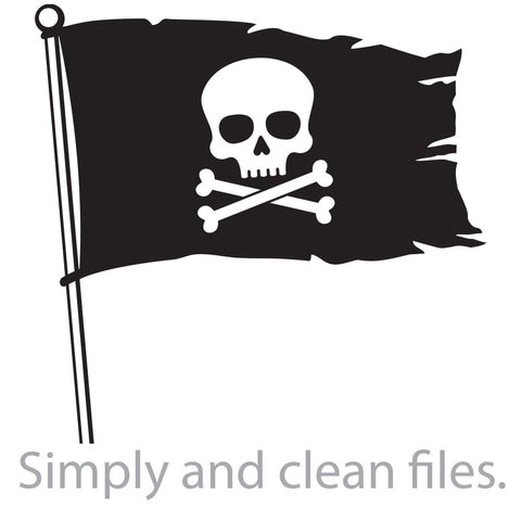Pirate flag with skull and cross bones (Jolly Roger) SVG TribaliumArtSF 
