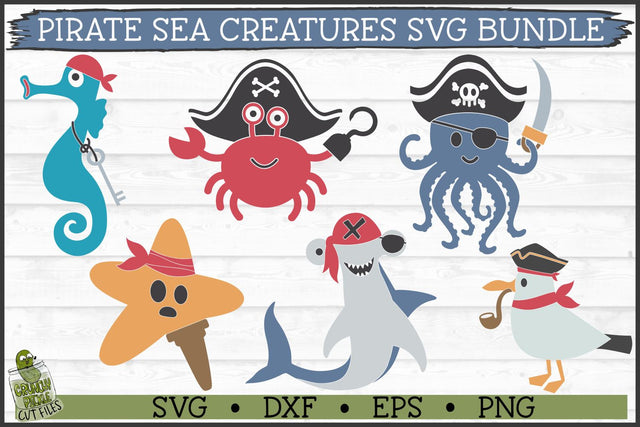 Pirate Sea Creatures SVG Bundle SVG Crunchy Pickle 