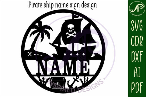 Pirate ship name wall art sign SVG APInspireddesigns 