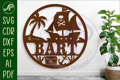 Pirate ship name wall art sign SVG APInspireddesigns 