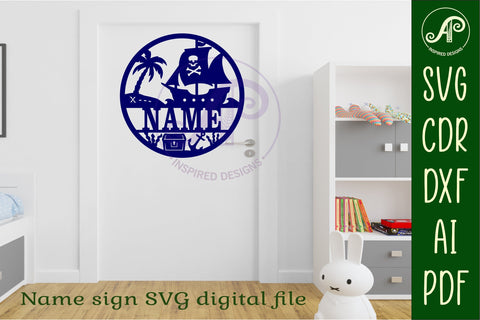 Pirate ship name wall art sign SVG APInspireddesigns 