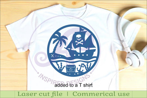 Pirate ship scene wall sign, SVG file. SVG APInspireddesigns 