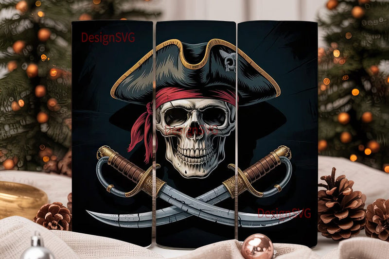 Pirate Skull 20oz Tumbler Wrap Sublimation DesignSVG 