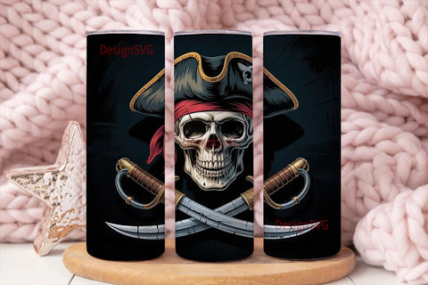 Pirate Skull 20oz Tumbler Wrap Sublimation DesignSVG 