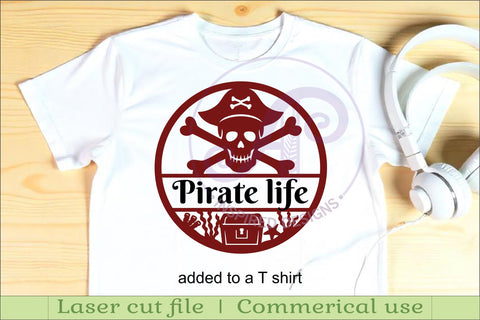 Pirate skull and crossbones name wall art sign SVG APInspireddesigns 