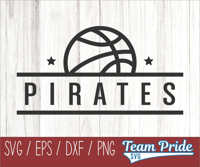 Pirates Basketball SVG Digital Download Printable - SVG, EPS, DXF, PNG 2 SVG Team Pride SVG 