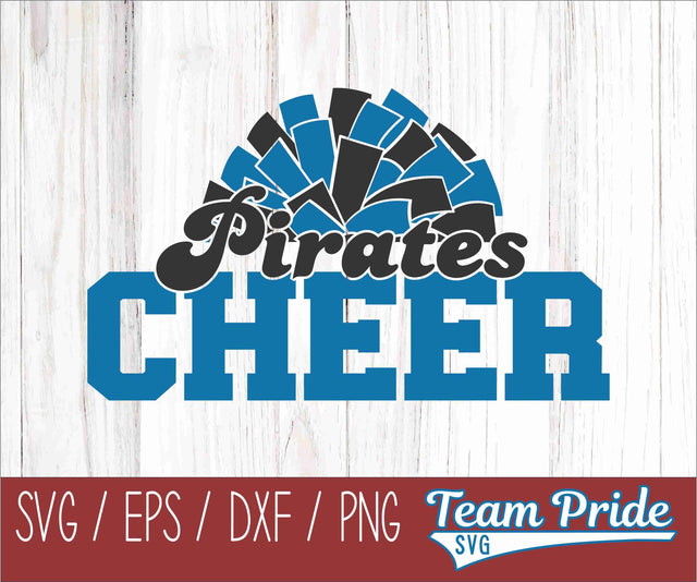 Pirates Cheer Pom Pom SVG Digital Download Printable - SVG, EPS, DXF, PNG SVG Team Pride SVG 
