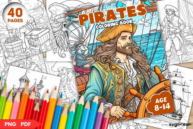 Pirates Coloring Book | Coloring pages for kids SVG SvgOcean 