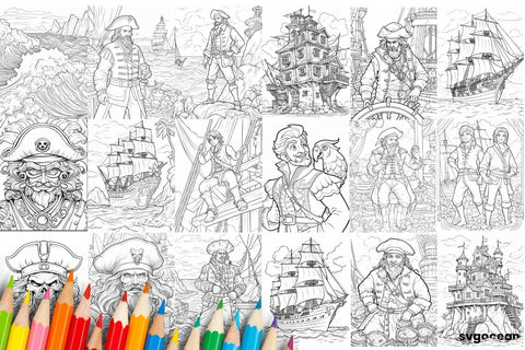Pirates Coloring Book | Coloring pages for kids SVG SvgOcean 